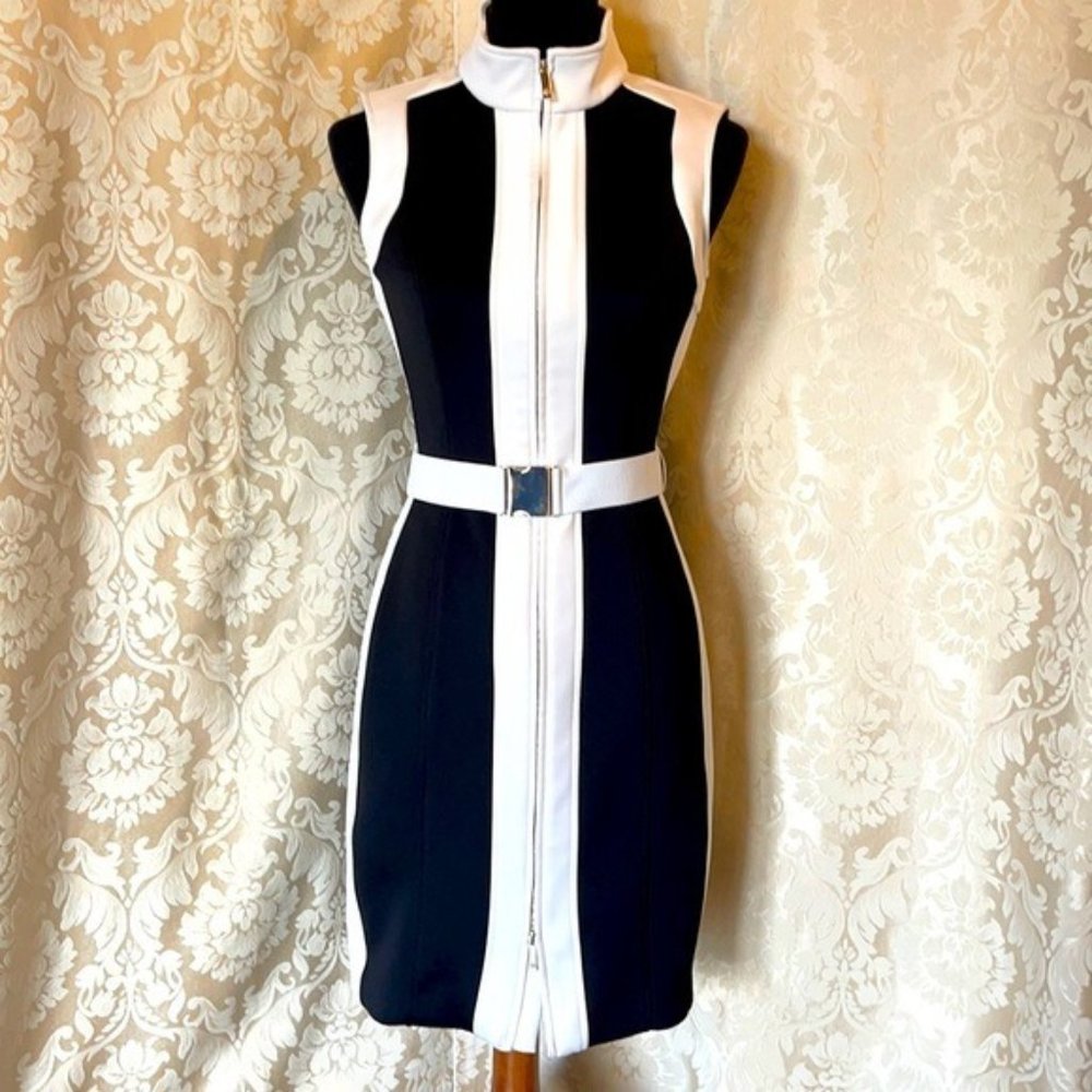 Tommy Hilfiger Black & White Neoprene Dress